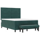 Box spring seng med hovedgærde Mørkegrøn 200 x 140 cm Fløjl