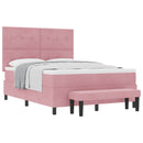 Box spring seng med pude Lyserød 200 x 140 cm Fløjl