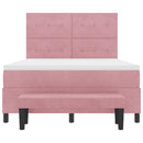 Box spring seng med pude Lyserød 200 x 140 cm Fløjl