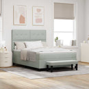 Box spring seng med hovedgærde Lysegrå 200 x 160 cm Fløjl