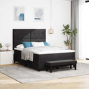 Box spring seng med hovedgærde Sort 200 x 160 cm Fløjl