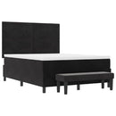 Box spring seng med hovedgærde Sort 200 x 160 cm Fløjl