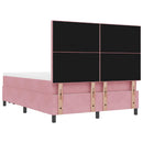 Box spring seng med hovedgærde Lyserød 200 x 160 cm Fløjl