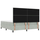 Box spring seng med hovedgærde Lysegrå 200 x 180 cm Fløjl
