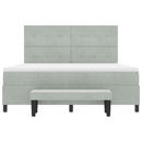 Box spring seng med hovedgærde Lysegrå 200 x 180 cm Fløjl