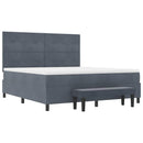 Box spring seng med hovedgærde Mørkegrå 200 x 180 cm Fløjl