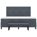Box spring seng med hovedgærde Mørkegrå 200 x 180 cm Fløjl