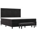 Box spring seng med hovedgærde Sort 200 x 180 cm Fløjl