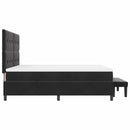 Box spring seng med hovedgærde Sort 200 x 180 cm Fløjl
