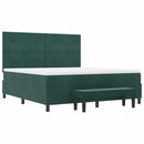 Box spring seng med hovedgærde Mørkegrøn 200 x 180 cm Fløjl