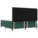 Box spring seng med hovedgærde Mørkegrøn 200 x 180 cm Fløjl