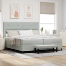 Box spring seng med hovedgærde Lysegrå 200 x 200 cm Fløjl