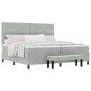 Box spring seng med hovedgærde Lysegrå 200 x 200 cm Fløjl