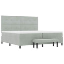 Box spring seng med hovedgærde Lysegrå 200 x 200 cm Fløjl