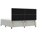 Box spring seng med hovedgærde Lysegrå 200 x 200 cm Fløjl