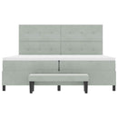 Box spring seng med hovedgærde Lysegrå 200 x 200 cm Fløjl