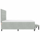 Box spring seng med hovedgærde Lysegrå 200 x 200 cm Fløjl