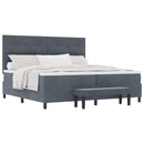 Box spring seng med hovedgærde Mørkegrå 200 x 200 cm Fløjl