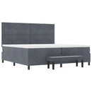 Box spring seng med hovedgærde Mørkegrå 200 x 200 cm Fløjl