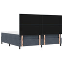 Box spring seng med hovedgærde Mørkegrå 200 x 200 cm Fløjl