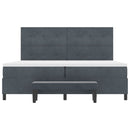 Box spring seng med hovedgærde Mørkegrå 200 x 200 cm Fløjl