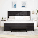 Box spring seng med hovedgærde Sort 200 x 200 cm Fløjl