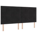 Box spring seng med hovedgærde Sort 200 x 200 cm Fløjl