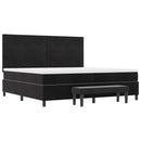 Box spring seng med hovedgærde Sort 200 x 200 cm Fløjl