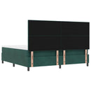 Box spring seng med hovedgærde Mørkegrøn 200 x 200 cm Fløjl