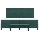 Box spring seng med hovedgærde Mørkegrøn 200 x 200 cm Fløjl