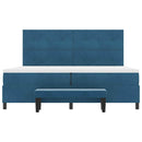 Box spring seng med hovedgærde Mørkeblå 200 x 200 cm Fløjl