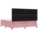Box spring seng med hovedgærde Lyserød 200 x 200 cm Fløjl