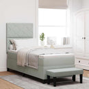 Box spring seng med hovedgærde Lysegrå 200 x 80 cm Fløjl