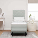 Box spring seng med hovedgærde Lysegrå 200 x 80 cm Fløjl