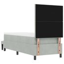 Box spring seng med hovedgærde Lysegrå 200 x 80 cm Fløjl