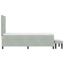 Box spring seng med hovedgærde Lysegrå 200 x 80 cm Fløjl