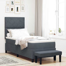 Box spring seng med hovedgærde Mørkegrå 200 x 80 cm Fløjl