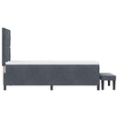 Box spring seng med hovedgærde Mørkegrå 200 x 80 cm Fløjl