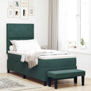 Box spring seng med hovedgærde Mørkegrøn 200 x 80 cm Fløjl