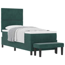 Box spring seng med hovedgærde Mørkegrøn 200 x 80 cm Fløjl