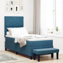 Box spring seng med hovedgærde Mørkeblå 200 x 80 cm Fløjl