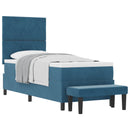 Box spring seng med hovedgærde Mørkeblå 200 x 80 cm Fløjl