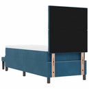 Box spring seng med hovedgærde Mørkeblå 200 x 80 cm Fløjl