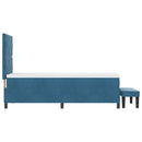 Box spring seng med hovedgærde Mørkeblå 200 x 80 cm Fløjl