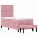 Box spring seng med hovedgærde Lyserød 200 x 80 cm Fløjl