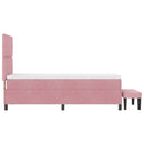 Box spring seng med hovedgærde Lyserød 200 x 80 cm Fløjl