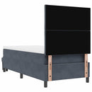 Box spring seng med hovedgærde Mørkegrå 190 x 90 cm Fløjl