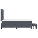 Box spring seng med hovedgærde Mørkegrå 190 x 90 cm Fløjl