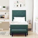Box spring seng med hovedgærde Mørkegrøn 190 x 90 cm Fløjl