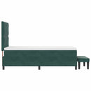Box spring seng med hovedgærde Mørkegrøn 190 x 90 cm Fløjl
